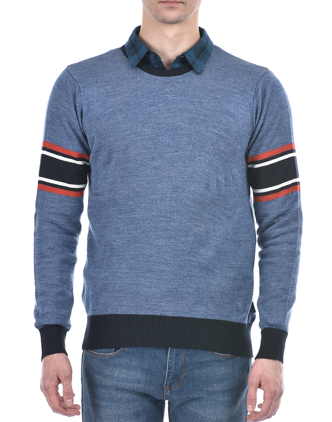 Numero Uno Men Striped Blue Sweater